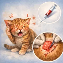 Efectos poco frecuentes de la vacuna trivalente felina